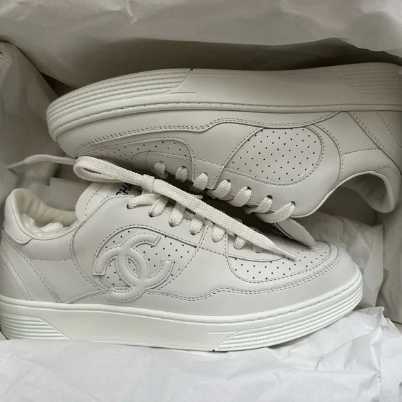 CHANEL Shoes Brand New Chanel All White Sneakers Poshmark